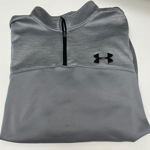 Under Armour Mens Pullover Gray Size L Zip collar front
